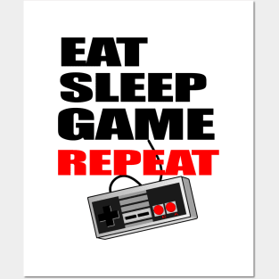 Funny Eat Sleep Game Repeat Gamer t-shirt Posters and Art